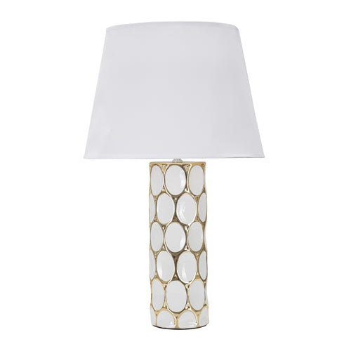 Mauro Ferretti tafellamp - Ø 34,5x56 cm - wit/goud