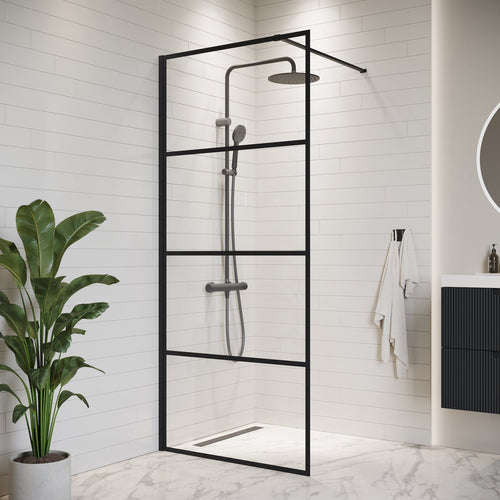 Badplaats Douchewand Essos 80 x 200 cm – Zwart – Inloopdouche 8 mm Veiligheidsglas