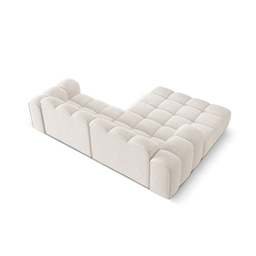 Cosmopolitan Design - Linker hoekbank Treno 3-zits, chenille lichtbeige - 184x240x70cm