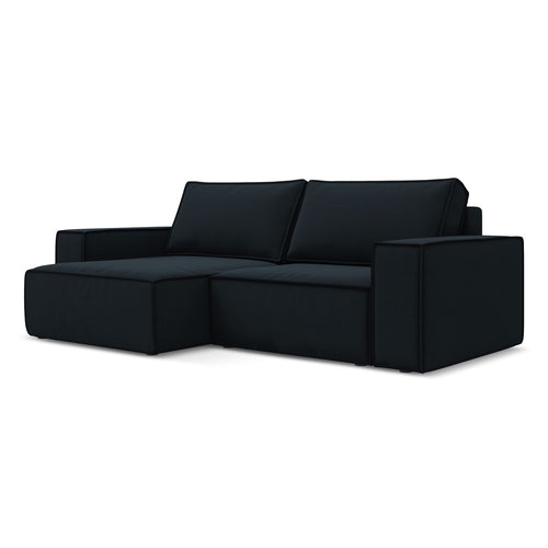LaMiaSofa hoekbank links Livorno - velours - koningsblauw - 257x148x82