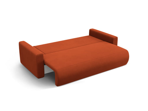 Cosmopolitan Design Slaapbank met opbergdoos Belfast 3-zits, flueel kastanjebruin - 105x238x84cm