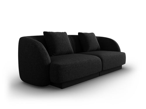 Cosmopolitan Design Bank Tulum 2-zits, chenille, zwart - 90x180x70cm