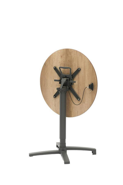 Sens-Line - Lima HPL Bistro Tuintafel - In hoogte verstelbaar - Ø70cm - Houtkleur