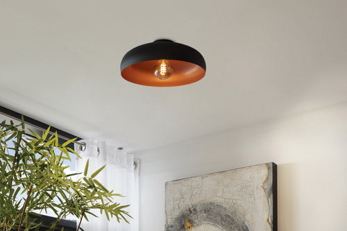 EGLO plafondlamp Mogano - e27 - ø 40 cm - zwart/koper - vtwonen shop