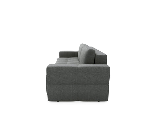 Sia Home - Slaapbank met opbergruimte, notenhout GABRIEL - kruisweefsel antracietgrijs 247cm