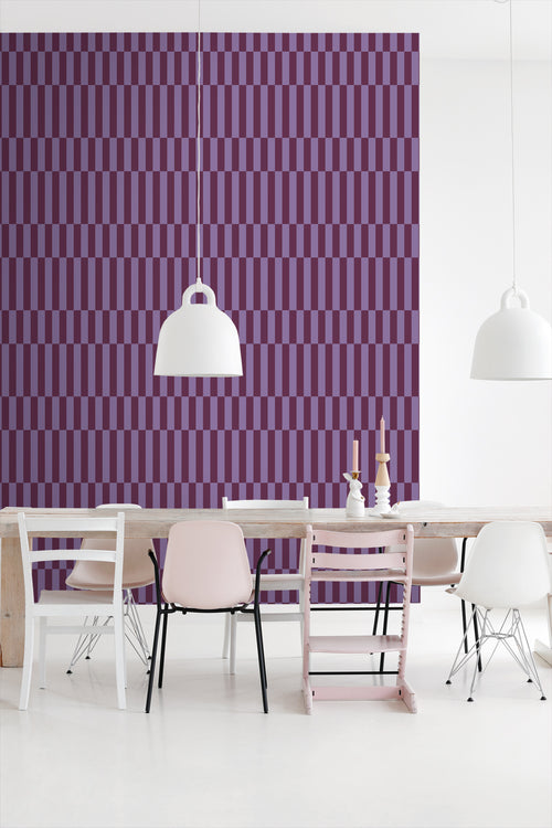 ESTAhome behang strepen aubergine paars - 50 x 900 cm - 131423 - vtwonen shop