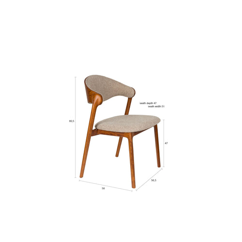 Dutchbone Babington Eetkamerstoelen Walnoot kleur - Set van 2