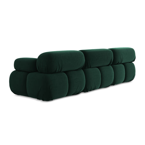 LaMiaSofa 3-zits bank Sanremo - velours - flessengroen - 285x96x70