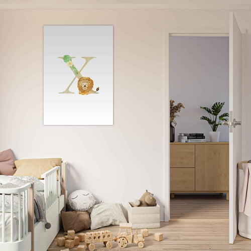 Artfulprints Poster Letter X kindernaam   - 30x40 cm - Meerkleurig
