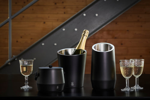Leopold Vienna - Champagnekoeler dubbelwandig mat zwart RVS