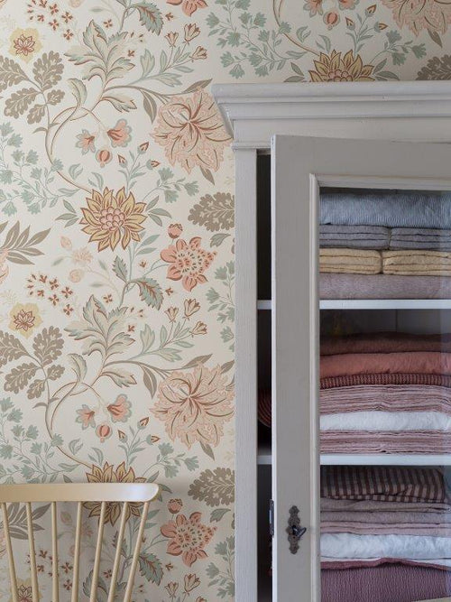 Borastapeter behang bloemen pastelkleuren - 53 cm x 10.05 m - 660993 - vtwonen shop