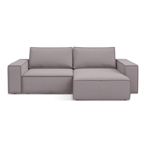 LaMiaSofa hoekbank rechts Livorno - velours - lavendel - 257x148x82