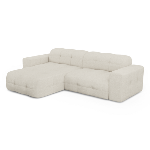 Sia Home - Hoekbanken links MAEL - Bouclette stof - Crème - 230cm