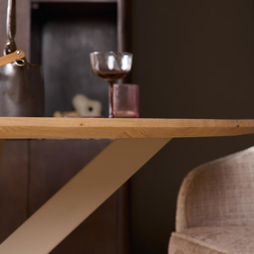 Starfurn Eettafel Ferris - Rond Zand/Eikenhout - Ø130x76cm