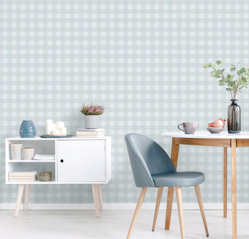 Sanders & Sanders behang ruiten lichtblauw - 53 cm x 10.05 m - 640684