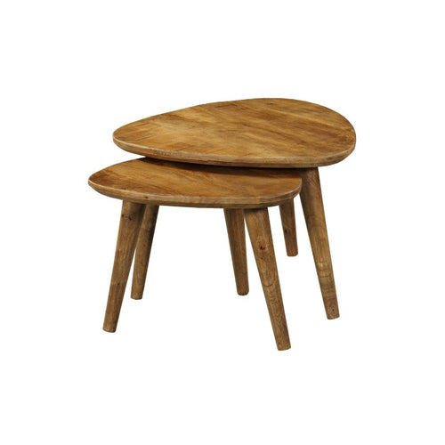 StarFurn Salontafel Omaha - Naturel Mangohout - Set van 2 - 60x60x45cm