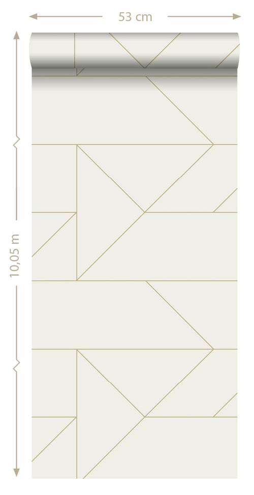 Origin Wallcoverings behang grafische lijnen beige en goud - 0,53 x 10,05 m - 347720 - vtwonen shop