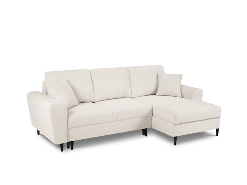 Cosmopolitan Design Converteerbare hoekbank rechts met opbergdoos Kyoto 4-zits, boucle, beige - 145x241x88cm