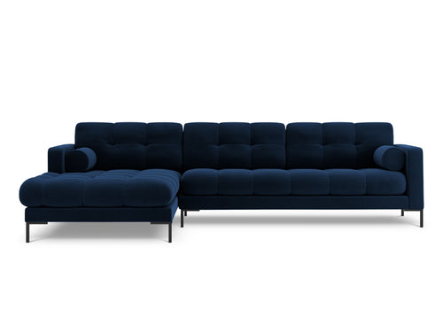 Cosmopolitan Design linker hoekbank Bali 5-zits, flueel, koningsblauw - 185x293x75cm