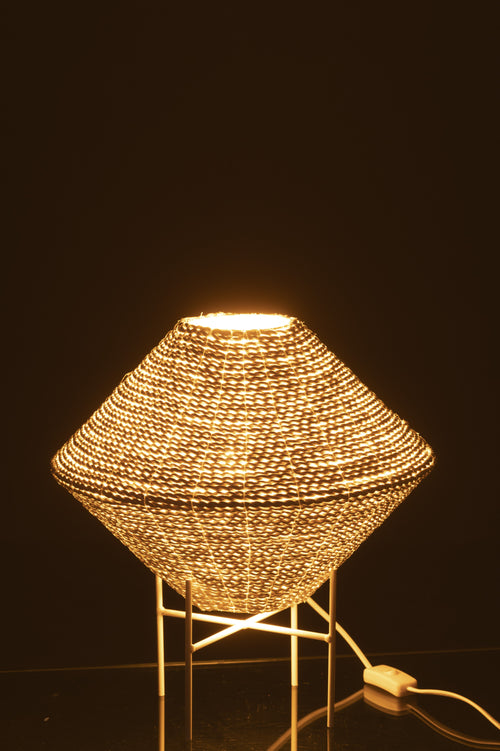 J-Line hanglamp Ufo - zeegras - wit - small