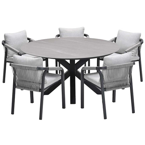 Garden Impressions tuinset Tarera - Duuk - taupe - Ø150 cm - 6-delig - vtwonen shop