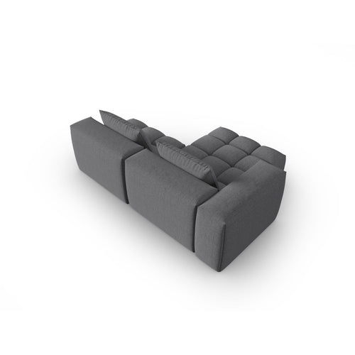 Cosmopolitan Design - Modulaire hoekbank links Verona 3-zits, structurele stof grijs - 145x205x70cm