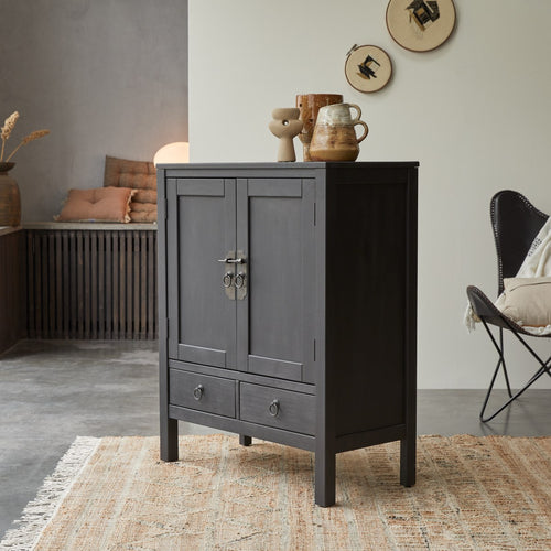 Tikamoon Thaki Black - Wengé dressoir 80 cm - Zwart