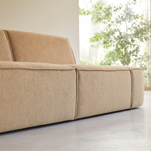 Tikamoon Modulaire 2/3-zitsbank in camelkleurige stof - Bruin