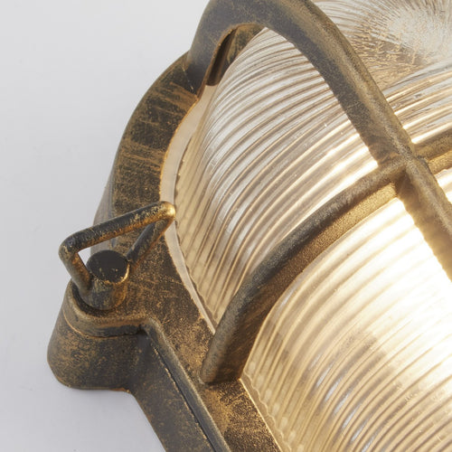 Bulkhead Buitenlamp, zwart goud aluminium, IP44