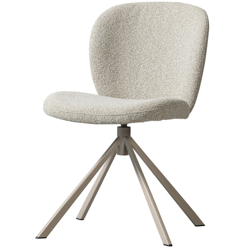 WOOOD eetkamerstoel Femke - Bouclé - Naturel - Set van 6