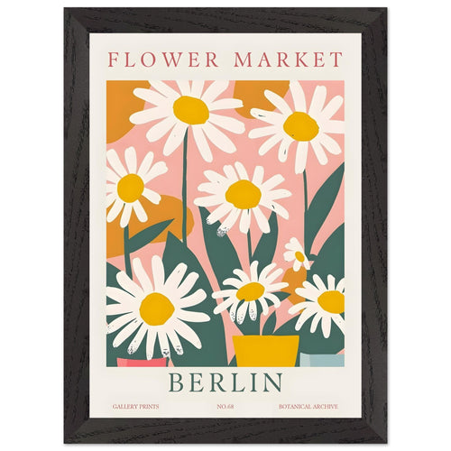 Artfulprints Poster met Lijst Flower market - Berlin II   - A4 21x29.7 cm - Meerkleurig