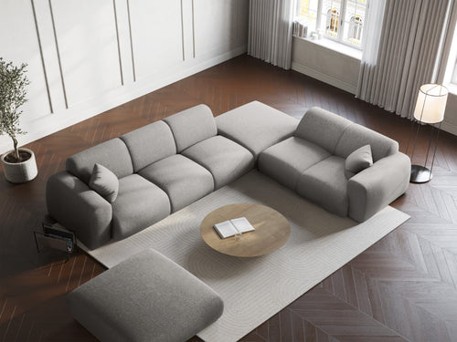 Cosmopolitan Design rechter hoekbank Nolio 4-zits, chenille, lichtgrijs - 250x315x72cm