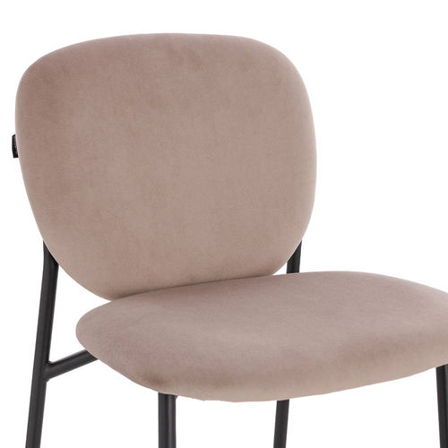 HOME DELUXE CELDA barkrukken fluweel - set van 4 lichtbruin | Barstoelen - vtwonen shop