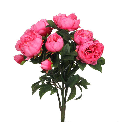 Mica Decorations Pioenroos Kunstbloemen Boeket - H55 x Ø40 cm - Donkerroze