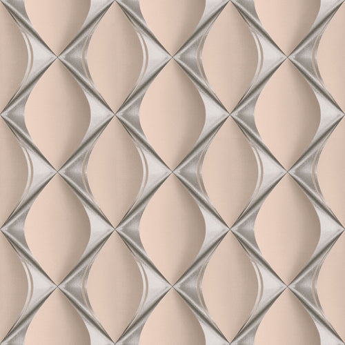 Livingwalls behang 3D-motief roze, zilver en grijs - 53 cm x 10.05 m - AS-386914