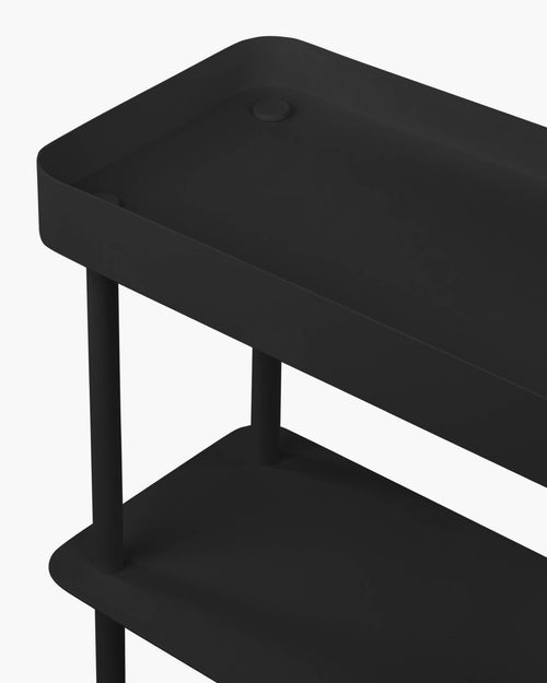 noo.ma Nolle Console 3-tier - compacte metalen sidetable, Vulcano Black