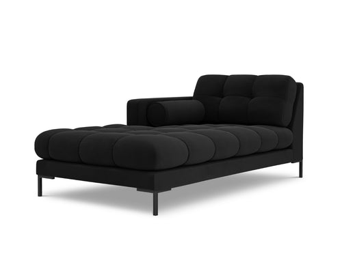 Cosmopolitan Design linker meridiaan Bali flueel, zwart - 185x102x75cm
