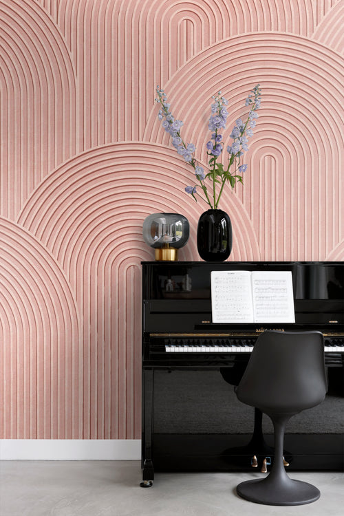 Origin Wallcoverings fotobehang grafisch 3D motief roze - 250 x 279 cm - 357329 - vtwonen shop