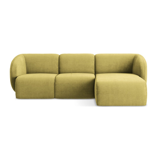 LaMiaSofa hoekbank rechts Cervo - chenille stof - limoengroen - 248x166x92