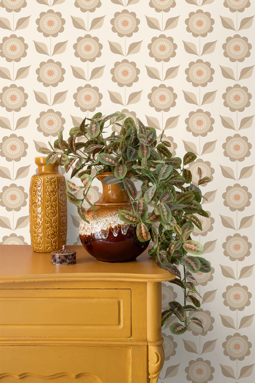 ESTAhome behang bloemen beige - 50 x 900 cm - 130976 - vtwonen shop