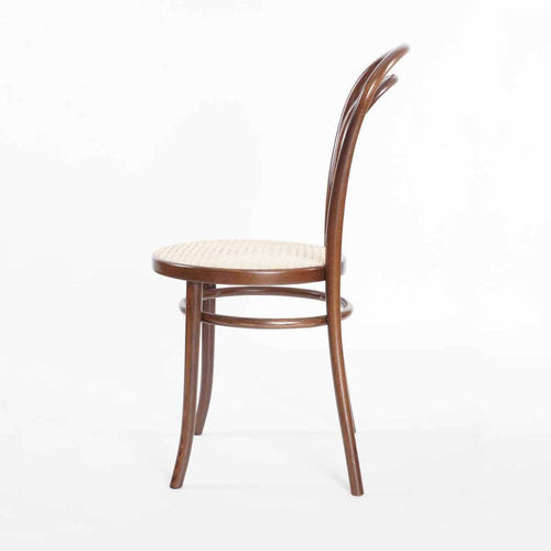 Fameg Vienna Thonet No.14 Houten Bistrostoel Walnoot - Rotan Zitting - vtwonen shop