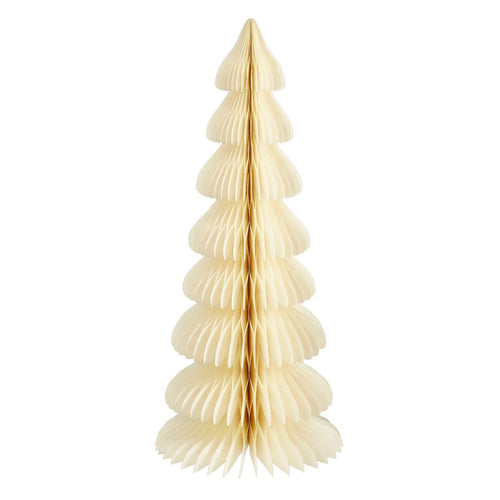 Mica Decorations Papieren Kerstboom - Opvouwbare Kunstkerstboom - H160  x Ø75cm - Kerst Decoratie - FSC Mix - Off-White/Goud