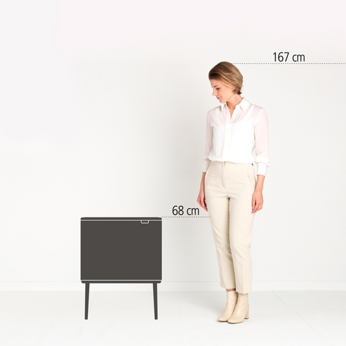 Brabantia Bo Touch Bin, met 1 binnenemmer, 36 liter - Matt Steel Fingerprint Proof