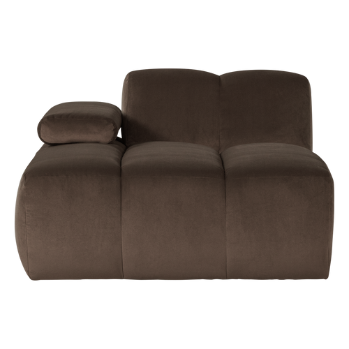WOOOD chaise longue bank links Mojo - Velvet - Bruin - 74x124x162