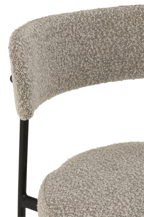 J-Line barstoel Bouclé - multiplex/polyester - grijs/zwart
