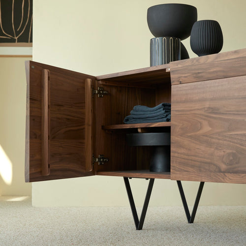 Tikamoon Massief notenhouten buffet 175 cm - Bruin