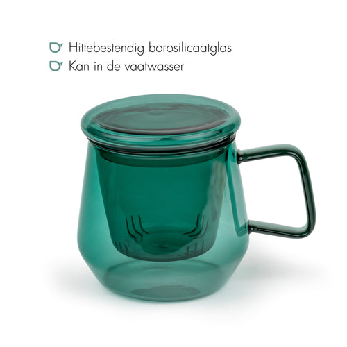Bredemeijer -Tea for one Livorno glas jadegroen 290ml - vtwonen shop