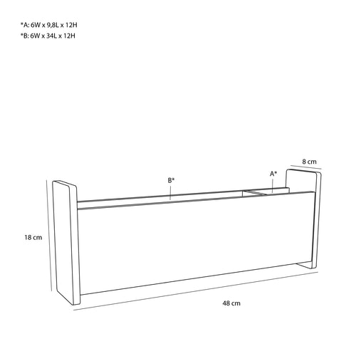 Hübsch organiser AtHand - mdf/eikenfineer - 48x9xh18cm