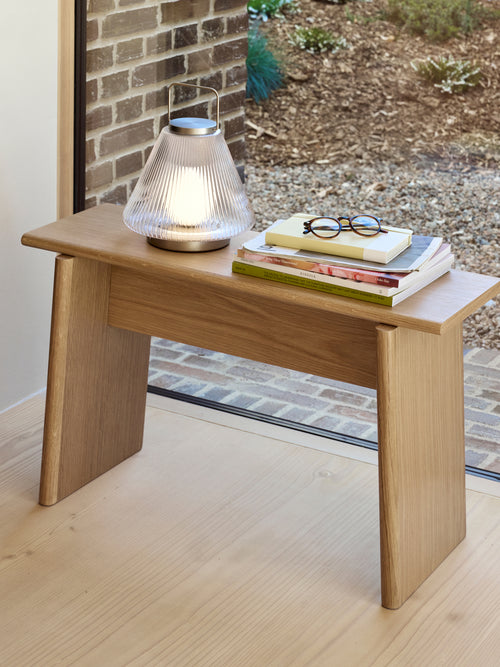 Hübsch kruk Baenk - mdf/essenhout/essenfineer - 80x31xh48cm
