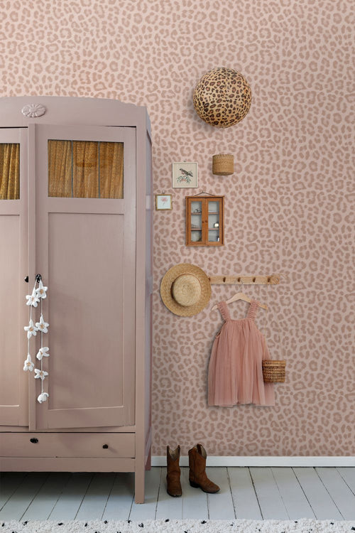 ESTAhome behang panterprint poederroze - 53 cm x 10.05 m - 139964